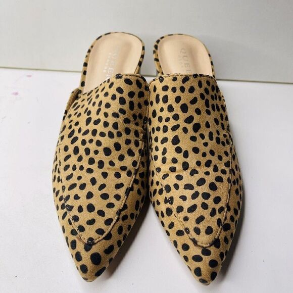 Queen George Womens Size 7 Leopard Print Heeled Sandals Mules Stacked Heel - Picture 4 of 8